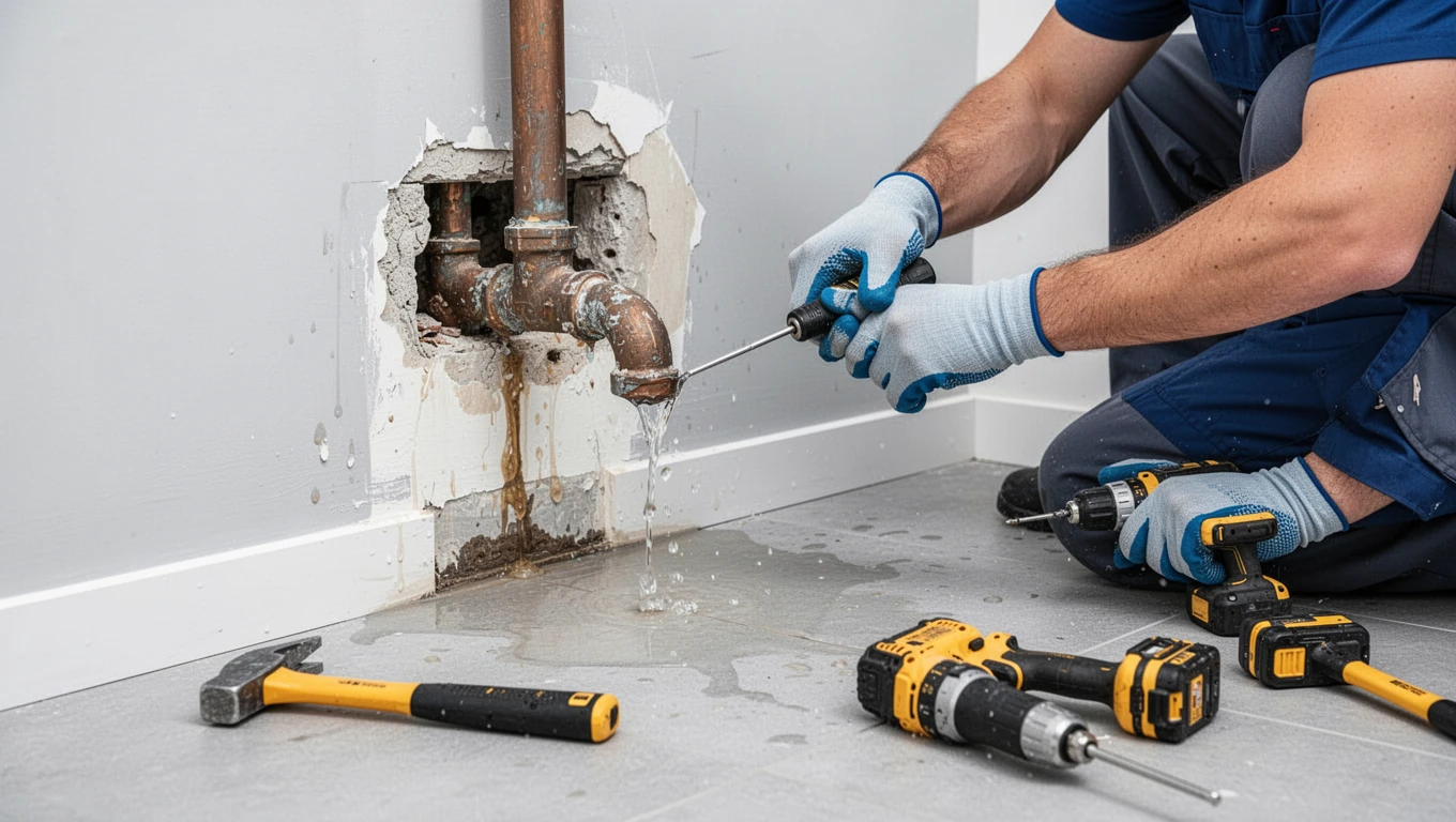 Leaking Pipe Water Damage Repair