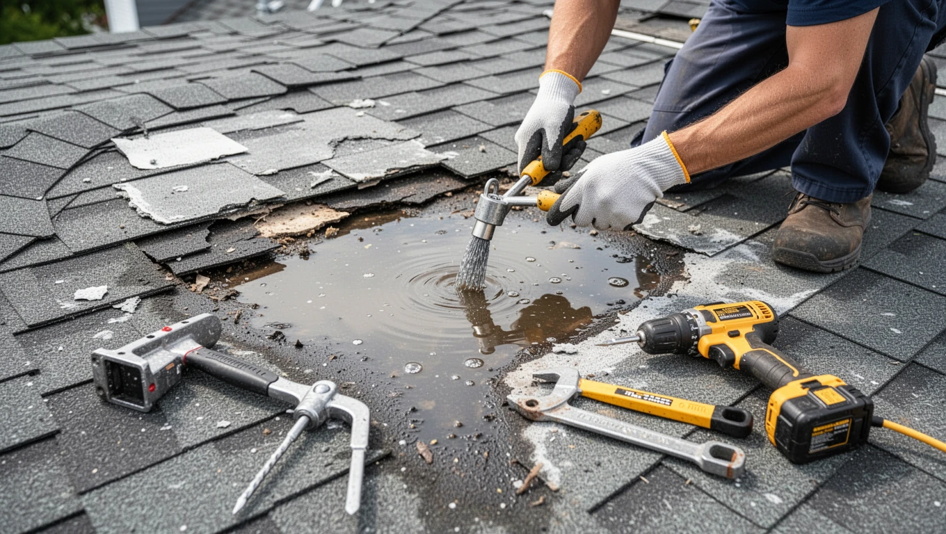Roof Leak Water Damage Repair